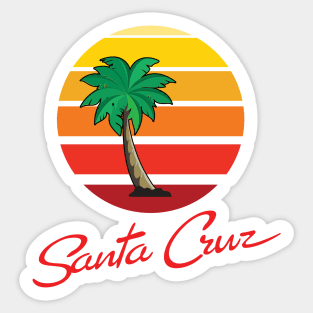 Surf City Santa Cruz Logo with Palm Classic OP Style Sticker